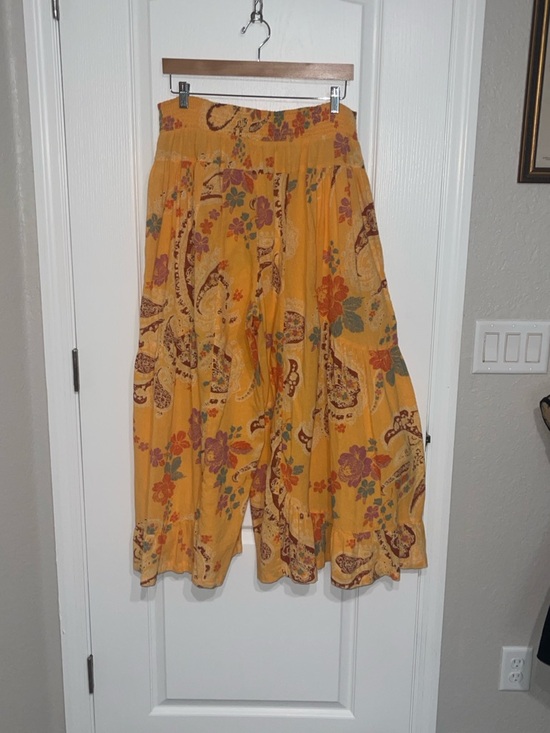 Free People We The Free Dawn On Me Cord WideLeg Pants Floral Paisley Bohemian XL - Picture 7 of 8